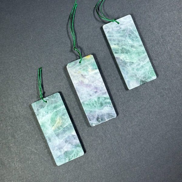 Natural Green Fluorite Gemstone Pendant 60x26mm Rectangle Shape, Natural Green Fluorite Stone Pendant Loose Stone Pendant for Jewelry Making Sale