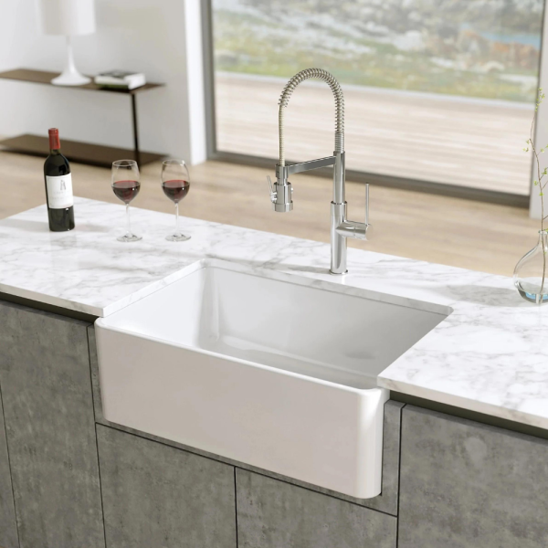 Latoscana 30 White Reversible Casement Design Fireclay Farmhouse Sink LTW3019W For Cheap