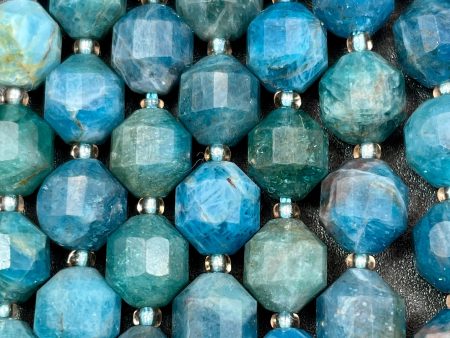 Natural Blue Apatite Gemstone Bead Faceted 7mm Diamond Shape Bead, Beautiful Blue Color Apatite Gemstone Bead For Sale