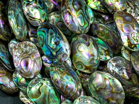 AAA Natural Abalone Shell Bead 26x20mm Oval Shape, Gorgeous Natural Rainbow Peacock Color Abalone Shell Excellent Quality Full Strand 15.5  Online now