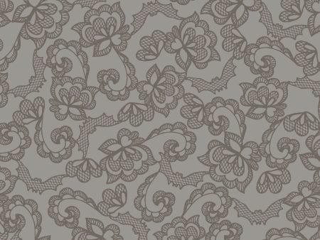 17.5  EOB Web of Roses Bat Lace Fabric MAS10214-KEOB Gray by Jera Brandvig for Maywood Studio Discount