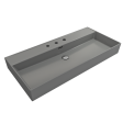 BOCCHI Milano 39  Matte Gray 3-Hole Fireclay  Wall-Mounted Bathroom Sink with Overflow Online