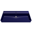 BOCCHI Milano 39  Sapphire Blue1-Hole Fireclay Wall-Mounted Bathroom Sink with Overflow For Cheap