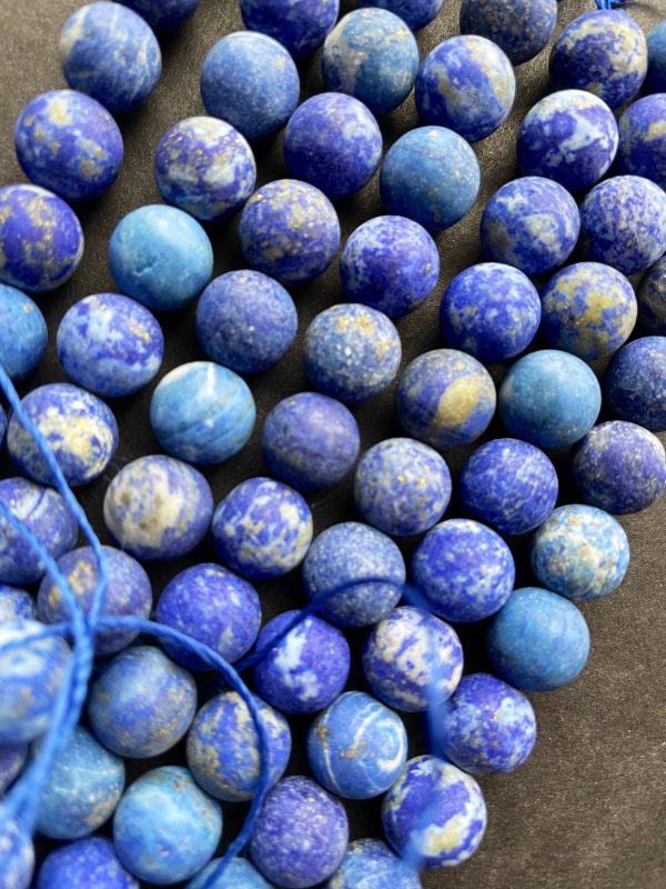 AAA Natural Matte Lapis Lazuli Gemstone Bead 4mm 6mm 8mm 10mm 12mm Round Bead, Gorgeous Natural Blue Lapis Lazuli Gemstone Bead 15.5  Discount