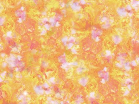 Abstract Ice Dyed Cotton Fabric Yellow MASD10062-S Fire and Ice by Maywood Studio For Cheap