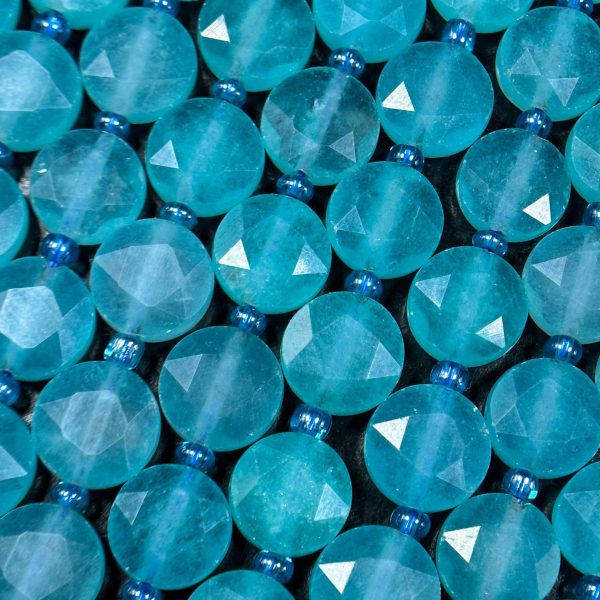 Natural Amazonite Gemstone Bead Faceted 10mm Coin Shape Bead, Beautiful Natural Blue Green Color Amazonite Beads, Great Quality 15.5  Strand Online Hot Sale