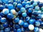 AAA Natural Agate Gemstone Beads, 6,8,10mm Smooth Round Shape Beads, Beautiful Blue Beads, Great Quality Bead! Full length 15.5  Online