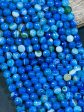 NATURAL Botswana Agate Gemstone Bead Faceted 6mm 8mm 10mm 12mm Round Beads, Beautiful Blue Color Gemstone Bead Full Strand 15.5  For Cheap