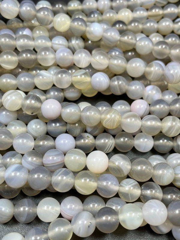 Natural Botswana Agate Gemstone Bead 6mm 8mm 10mm 12mm Round Bead, Gorgeous Gray Color Botswana Gemstone Beads 15.5  Online