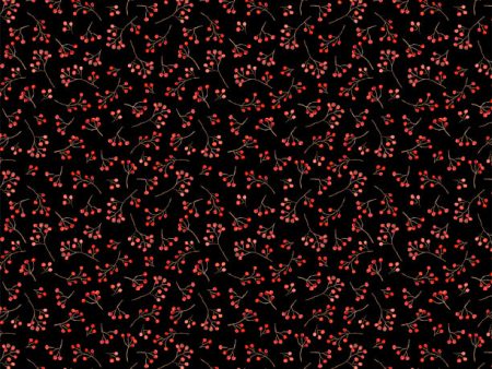 23  EOB Berries Toss Cotton Fabric Black 33869-932EOB Autumn Day by Nancy Mink for Wilmington For Sale