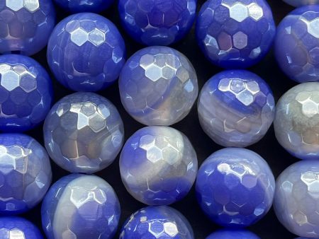 Beautiful Mystic Stone Agate Bead Faceted 6mm 8mm 10mm 12mm Round Bead, Beautiful Purple Blue Periwinkle Color Gemstone Bead Full Strand 15.5  Online Hot Sale