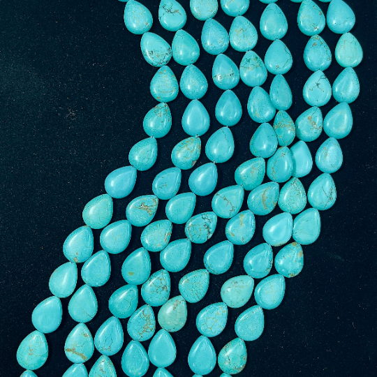 Natural Blue Howlite Turquoise Gemstone Bead Teardrop Shape Beads Online now