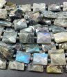 AAA Mystic Natural Labradorite Gemstone Bead Faceted 10x14mm, 12x18mm, 15x20mm Rectangle Shape, Gorgeous Natural Gray Blue Labradorite Gemstone Bead Cheap