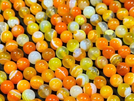 NATURAL Botswana Agate Gemstone Bead Smooth 6mm 8mm 10mm 12mm Round Beads, Beautiful Orange Color Botswana Gemstone Bead Full Strand 15.5  Sale