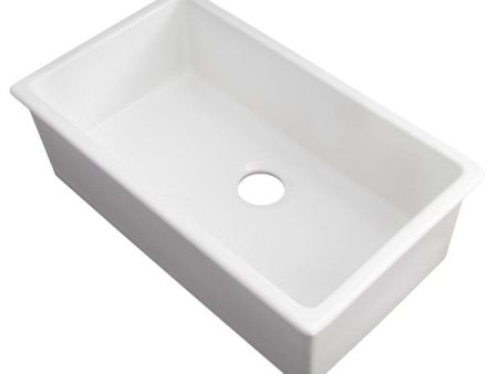 ZLINE Rome 30  White Single Bowl Fireclay Dual Mount Sink w  Bottom Grid Online Sale