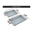 AuldHome 15  Silver Gray Galvanized Farmhouse Trays (Set of 2, Small & Medium) Discount