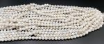 Natural Gemstone White Hand Painted Agate 6mm 8mm 10mm 12mm Smooth Round Full Strand 15.5  Supply