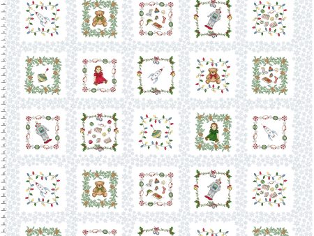 Christmas Joys Flannel Fabric Panel MASF9000-B White by Kris Lammers for Maywood Studio Discount