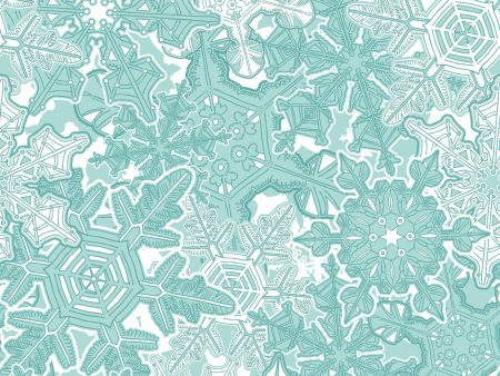 Crystalline Cotton Fabric Teal CLTY3616-103 Scandinavian Winter  by McKay Manor Musers for Clothworks Discount