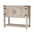 HOMCOM 35  Oak 2-Door Freestanding Storage Hutch Cabinet with Bottom Shelf Online Hot Sale