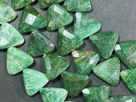 Natural Green Moss Agate Gemstone Bead Faceted 20mm Triangle Shape, Beautiful Natural Green Color Moss Agate Stone Beads, Full Strand 15.5  For Cheap