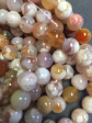 Natural Blossom Flower Agate Bead 6mm 8mm 10mm 12mm Round Beads, Beautiful Beige Color Blossom Flower Agate Beads Sale