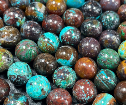 AAA Natural Azurite Chrysocolla Gemstone Bead 6mm 8mm 9mm 10mm Round Beads, Gorgeous Brown Turquoise Blue Color Azurite Chrysocolla Gemstone Beads Cheap