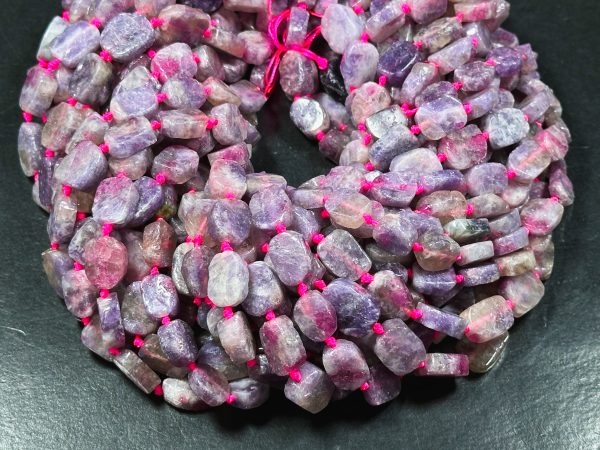 Natural Purple Tourmaline Gemstone Bead 15x10mm Tablet Shape, Beautiful Purple Pink Color Tourmaline Stone Bead, Great Quality 15.5  Strand Hot on Sale