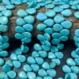 Natural Blue Turquoise Howlite Gemstone Beads - Beautiful 18mm Teardrop Shape for Jewelry Making and Crafts - Full Strand 10  For Sale