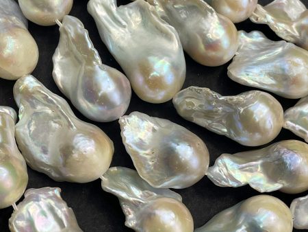 AAA Natural Baroque Pearl Freeform Shape 16x30mm, Gorgeous Natural White Color Baroque Pearls High Quality Cheap