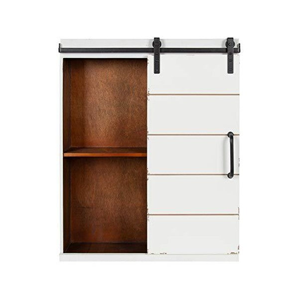 Kate and Laurel Rafferty 22  White Rustic Decorative Farmhouse Wall Cabinet Sale