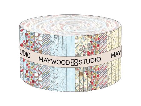 Measure Twice Cotton Fabric Jelly Roll ST-MASMET by Kris Lammers for Maywood Studio For Sale