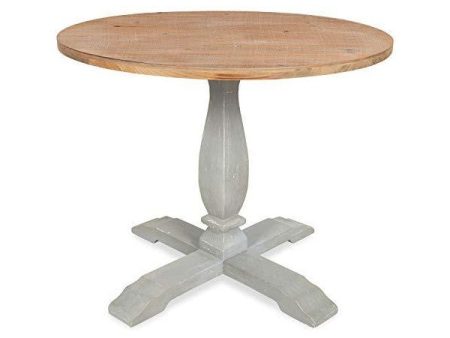 Kate and Laurel Bellmead 36  Gray Wood Round Pedestal Dining Table Supply