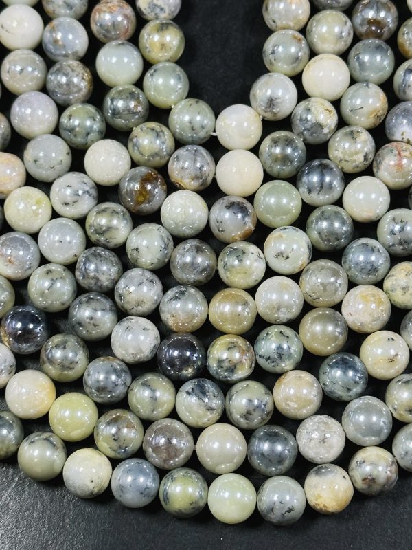 AAA Mystic Natural Opal Gemstone Bead 8mm 10mm 12mm Round Bead, Beautiful Mystic Coated White Gray Color Opal Gemstone Bead, Great Quality 15.5  Online Hot Sale