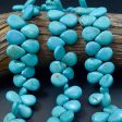 Natural Blue Turquoise Howlite Gemstone Beads - Beautiful 18mm Teardrop Shape for Jewelry Making and Crafts - Full Strand 10  For Sale