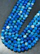 NATURAL Botswana Agate Gemstone Bead Faceted 6mm 8mm 10mm 12mm Round Beads, Beautiful Blue Color Gemstone Bead Full Strand 15.5  For Cheap