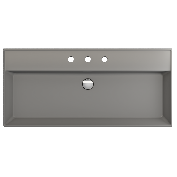 BOCCHI Milano 39  Matte Gray 3-Hole Fireclay  Wall-Mounted Bathroom Sink with Overflow Online