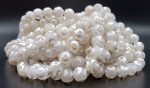 Natural Gemstone White Hand Painted Agate 6mm 8mm 10mm 12mm Smooth Round Full Strand 15.5  Supply