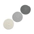 Jennice House 7  Gray Cotton Thread Weave Hot Pot Holders - Set of 3 For Discount