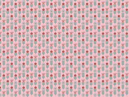 Tulip Row Cotton Fabric Pink POCCD21717 Chick-A-Doodle-Doo by Lori Woods Poppie Cotton on Sale