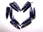 AAA Natural Sodalite Gemstone Earrings, 13x55mm Fang Tooth Shape Earrings, Beautiful Deep Blue Earrings, Great Quality Gemstone Jewelry! Sale