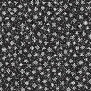 Mini Snow Flurry Cotton Fabric Black MAS10354-J Christmas Night by Monique Jacobs for Maywood Studio Hot on Sale