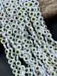 Beautiful Evil Eye Glass Beads 6mm 10mm Flat Coin Shape, Beautiful White with Yellow Evil Eye Glass Beads, Religious Amulet Prayer Beads on Sale