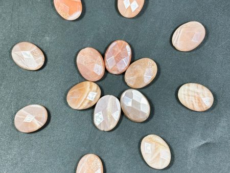 AAA Natural Peach Brown Moonstone Gemstone Bead Faceted 20x15mm Oval Shape, Gorgeous Peach Brown Color Shimmer Moonstone Bead, LOOSE BEADS Online Sale