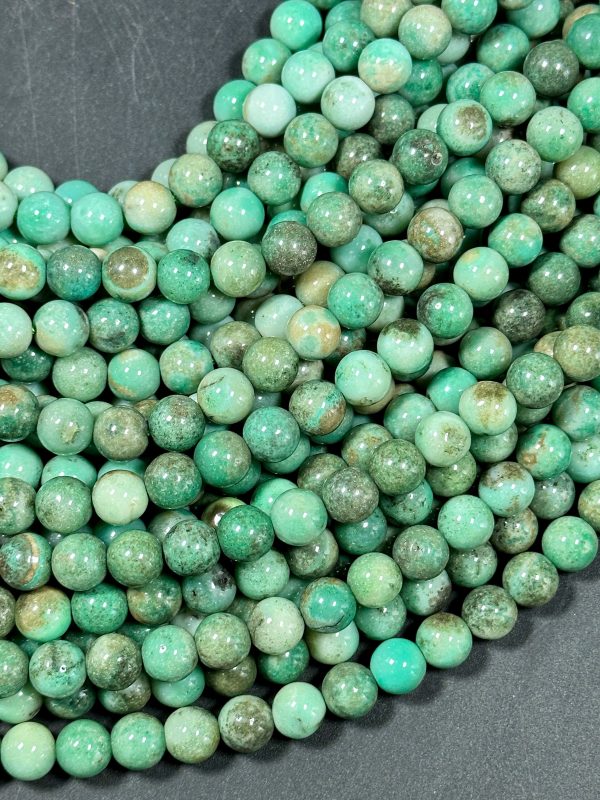 Natural Australian Green Grass Agate Gemstone Bead 6mm 8mm 10mm Smooth Round Beads, Gorgeous Green Color Grass Agate Gemstone Bead Great Quality 15.5  Discount