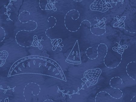 13  EOB Summertime Watermelon Fabric MAS10155-BE Blue by Robin Kingsley for Maywood Studio For Cheap