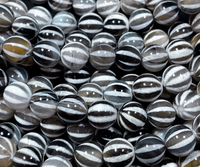 Natural Tibetan Gemstone Bead 6mm 8mm 10mm Round Bead, Beautiful White Black Dzi Striped Tibetan Agate Bead 15.5  Strand Online now