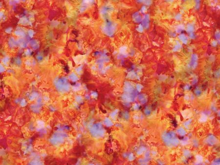 Abstract Ice Dyed Cotton Fabric Orange MASD10060-O Fire and Ice by Maywood Studio Online Hot Sale