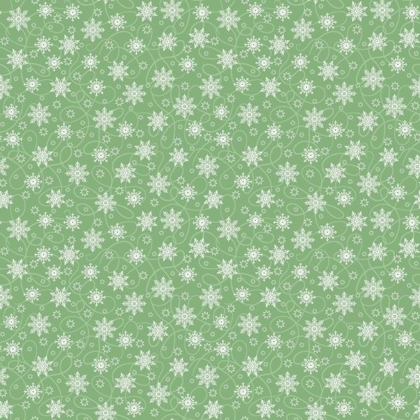 Mini Snow Flurry Cotton Fabric Green MAS10354-G2 Christmas Night by Monique Jacobs for Maywood Studio Online now