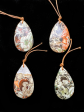 Natural Rainforest Jasper Pendant Teardrop Shape 32x52mm Gorgeous Green Orange Brown Color Loose Pendant Online